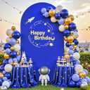 Royal Blue Arch Cover 6FT Spandex Fitted Wedding Arch Stand Covers Round Top Chiara Stretchy Backdrop Cover for Birthday Party Ceremony Banquet Decoration