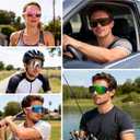 Polarized Cycling Sports Sunglasses for Men Women UV Protection Fishing Bike Running Wrap Around Sun Glasses