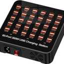 USB Charger USB Charging Station for Multiple Devices 300W (60A) 60 Ports Wall Charger Charging Hub Desktop Fast Charging Block Compatible with iPhone iPad Laptop Smartphones