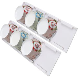 Yogurt Organizer for Fridge, Yogurt Holder for Refrigerator Greek and Vegan Yogurt Organizer Slider Yogurt Organizer Sliding Yogurt Holder w/Adhesive Tapes for 4 Yogurts of 3.75 inch, 2 Pack