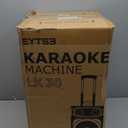 EYTSE Karaoke Machine with 2 Wireless Microphones, Portable Big BT Party Speaker with 250W Peak Power, PA System with Disco Ball LED Lights, Tablet Lyrics Display Holder, Rolling Wheels and Trolley