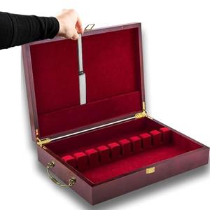 WGLILO Wooden silverware storage box with lid, Cutlery case with Handle & Felt Lined, Silver flatware chest for 12 Sets of Utensil for Forks, Knives, Spoons, Kitchen and Dining Organizer
