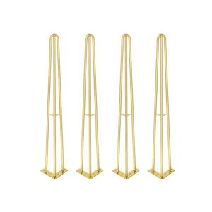 HONG SHENG 36Inch Hairpin Table Legs Golden Set of 4 Desk Legs,1300lbs Load Capacity ， Rodsfor Coffee Table, Night Stand Desk Bench，Desk, Bench Desk Dining End Table Chairs