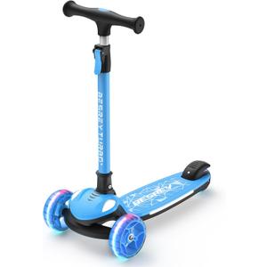 Besrey Scooter for Kids Age 3-10, 3 Wheel Battery-Free Light-up Scooter