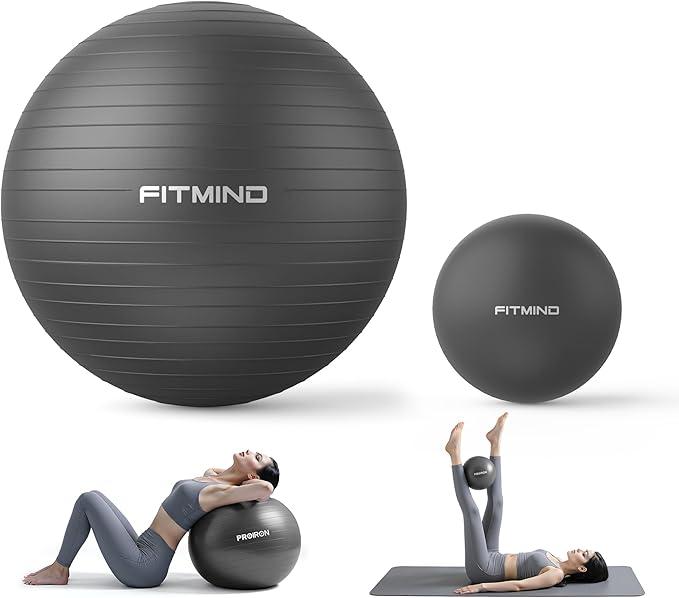 Fitmind Yoga Ball Set-55cm&25cm (Black)