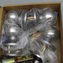 3 Pack Stainless Ball Door Knobs with Lock and Key - Round Ball Entry Lock Interior/Exterior Door Knob for Bedroom/Bathroom