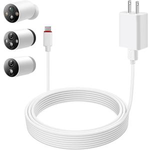5m/16ft for Tapo C420 Extension Cable,Outdoor Power Adapter for Tapo C425,90 Degree Micro to USB Power Cord,IP65 Waterproof Power Cable for Tapo C400,Wire Long Power Supply Cables Security,White