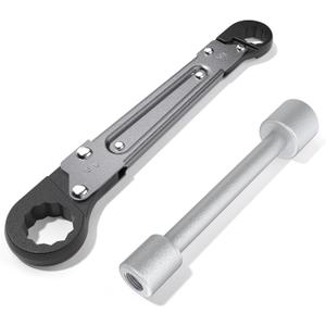 Plumbing Tools, Angle Stop Wrench Kit, Fits 15/16" & 5/8" Nuts in Tight Spaces, Installs/Removes 3/8" & 1/2" MPT Compression Fittings, Makes Plumbing Jobs Easier and Quicker (Plumbing Tools Kit)