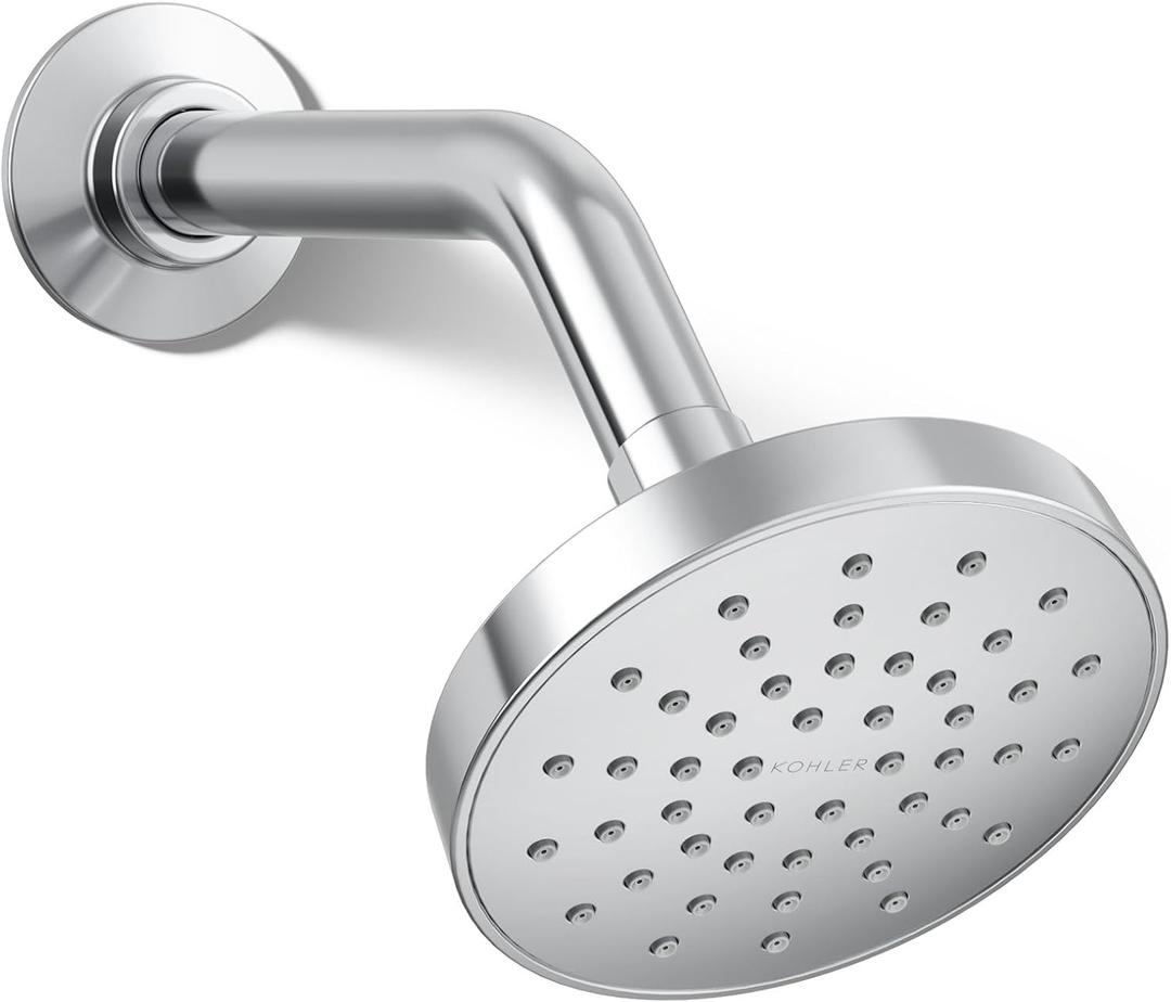 KOHLER K-33641-G-CP Elate Single-Function Showerhead, 1.75 GPM, Powerful Flow Shower Head, Easy Maintenance, Sleek Design, Polished Chrome