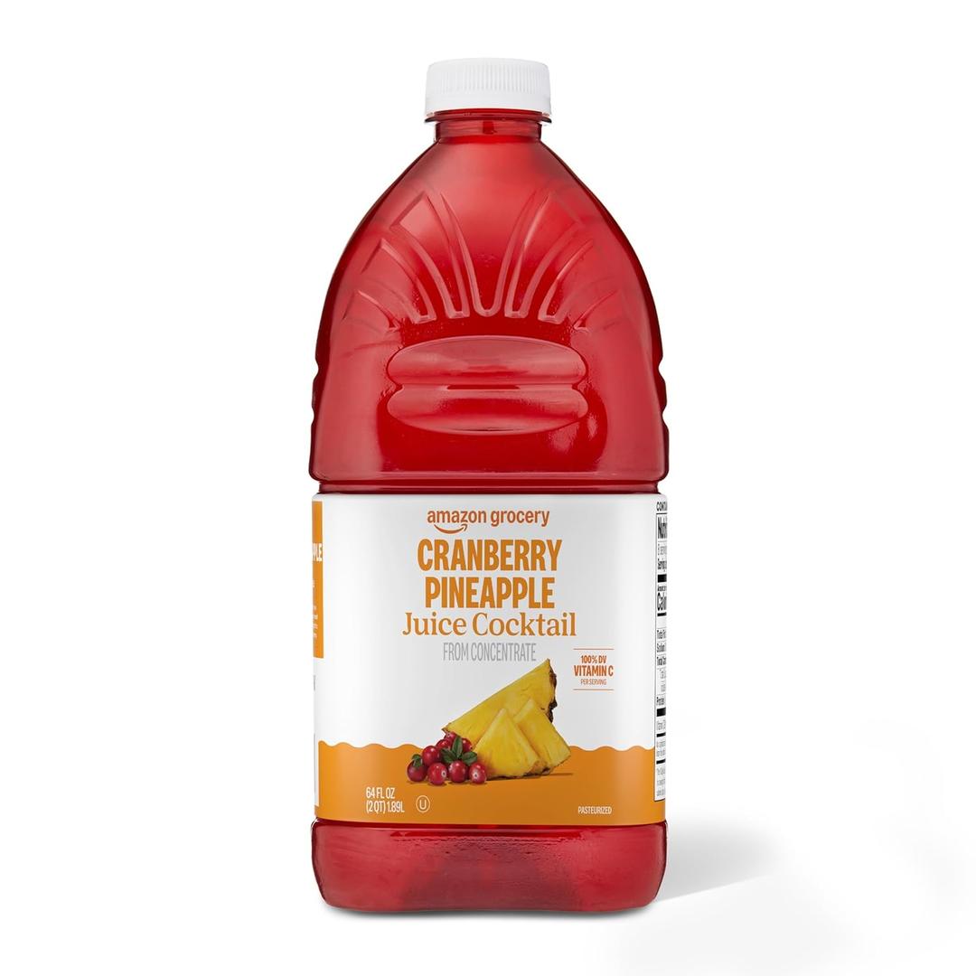 Amazon Grocery, Cranberry Pineapple Juice Cocktail, 64 Fl Oz, Best By: 13MAR26