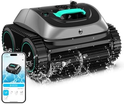 Pool Robot Vacuum for Inground Pools, 4-in-1 Cordless Robotic Pool Cleaner Lasts 150min, Triple-Motor up to 1,614 Sq.ft, Smart APP Support, Auto Wall & Waterline Cleaning