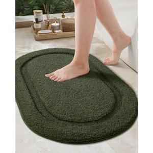 Color&Geometry Green Bathroom Rugs, Non Slip, Absorbent, Soft, Washable, Thick Bath Mat, 16"x24" Small Bath Rug Bath Mats for Bathroom Floor, Shower, Sink, Vanity