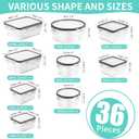 Skroam 72 piece Food Storage Containers Set with Airtight Lids (36 Containers & 36 Lids), Plastic Leak-Proof Kitchen Storage Containers for Pantry Organizers and storage - Meal Prep, Lunch Containers
