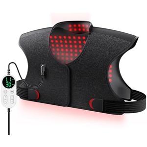 Red Light Therapy for Neck and Shoulder, 290 LEDs 660nm & 850nm Infrared Red Light Therapy Neck and Shoulder Heating Pad, 5-Level Light Intensities & 4-Level Pulse Wearable Wrap
