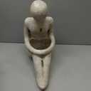 Deco 79 Polystone People Indoor Outdoor Planter Sitting Small Planter Pot, Planter 16" x 8" x 17", Cream