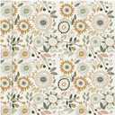 itechpanda Sunflower Wallpaper Peel and Stick Wallpaper Retro Flower Wall Paper Self Adhesive Furniture Cabinet Contact Paper for Cabinet Shelf Drawer Liner Bedroom DIY Decor
