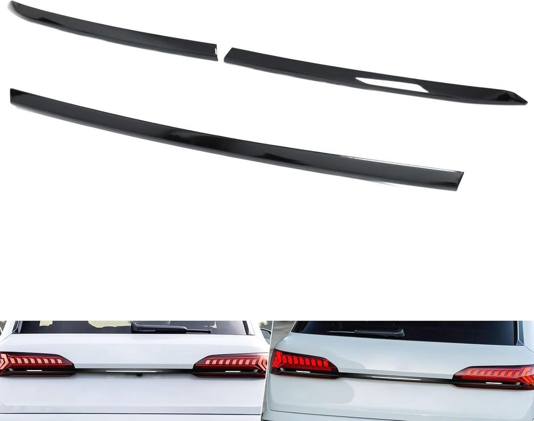 3Pcs Stainless Steel Rear Trunk Cargo Tail Gate Cover Molding Trim Strip Black Fit for Audi Q7 SQ7 2020 2021 2022 2023