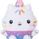 Gabby's Dollhouse Celebrations, Sprinkle Party Cakey Cat Plush, 10-Inch Interactive Stuffed Animal with Sounds, Kids Toys for Girls & Boys Ages 3+