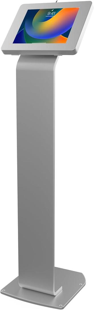 Premium Kiosk Floor Stand CTA Locking Support Base Kiosk for iPad 11 (A16) - Pro 11-inch M4 - Air 11-inch M3- iPad 10th Gen - Galaxy Tab & More Tablets - Silver - (PAD-PARAFS)