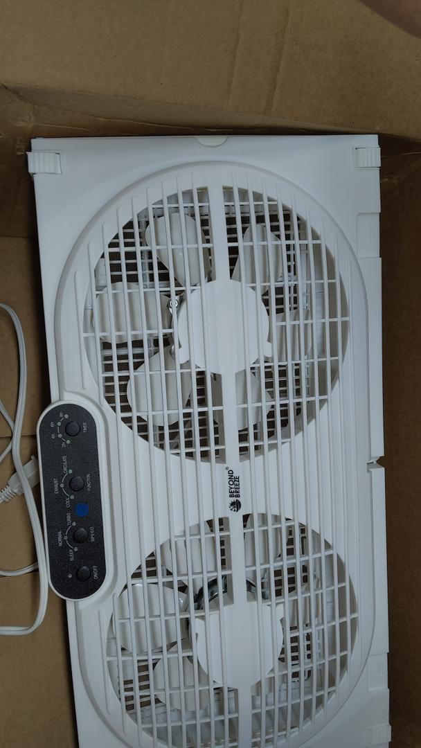BEYOND BREEZE 9" Window Fan Reversible Airflow with Timer and Bug Screen3 Modes (Cool, Circulate, Exhaust),with Exhaust and Intake, Adjustable Width 23.5" to 37", 3 Speeds tested and works