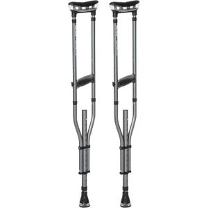 Air-Crutch Lightweight Walking Crutch, Adult Crutches for Walking with Comfortable Underarm Pads and Ergonomic Grips, Adjustable Height 4'7"-6'7", 300 lb Capacity, Gray