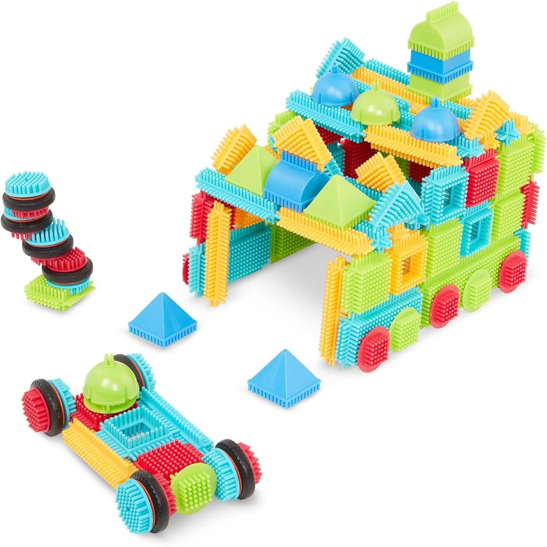 Battat Bristle Blocks STEM Interlocking Building Blocks 112 Pieces Playset Developmental Toys for Toddlers & Kid Basic Builder Set 2+ Years
