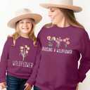 Raising A Wildflower Sweatshirt Mom Toddler Matching Outfits Mommy And Me Matching Shirt Mother Daughter Son Tops (Red, XXL)
