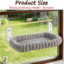 Zoratoo 2PC Cat Window Perch with Bolster Foldable Cat Hammock Cushion Bed for Window with Metal Frame, Cloud-Cuddle Cordless Window Resting Seat for Indoor Cats (Cushion Bed, Gray-L)