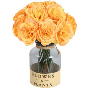 IPOPU Fake Carnations Orange Flowers Artificial 10PCS Carnations Flowers 11.4" Small Fake Flowers Silk Flowers with Stems of Baby Shower Decorations Table Decor Centerpieces (Orange) IPOPU Fake Carnations Orange Flowers Artificial 10PCS Carnations Flowers 11.4" Small Fake Flowers Silk Flowers with Stems of Baby Shower Decorations Table Decor Centerpieces (Orange)