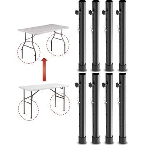 8-Pack Folding Table risers for Folding Tables Straight/Bent Leg, Dural Folding Table Leg Extensions 4 Levels/Heights Table Leg Extenders-All for Treating Your Back Pain(17.3 in (44cm)