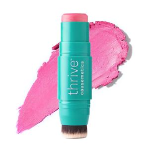 Thrive Causemetics Triple Threat Color Stick: Cream Blush Stick with Vitamin E, Evening Primrose Oil, Waterproof Smudge Proof Face Makeup Formula, Maggie (Rose Shimmer)