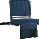 SPORT BEATS Stadium Seats with Back Support Bleacher Chairs with Back and Cushion Thick Padded Bleacher Seats Includes Shoulder Strap Navy Blue 1pc Standard
