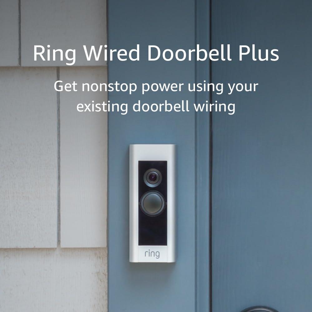 Ring Wired Doorbell Plus - Upgraded, with added security features and a sleek design (existing doorbell wiring required)