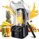 WantJoin Professional Commercial Blender With Shield Quiet Sound Enclosure 2200W Industries Strong and Quiet Professional-Grade Power, Self-Cleaning, Black