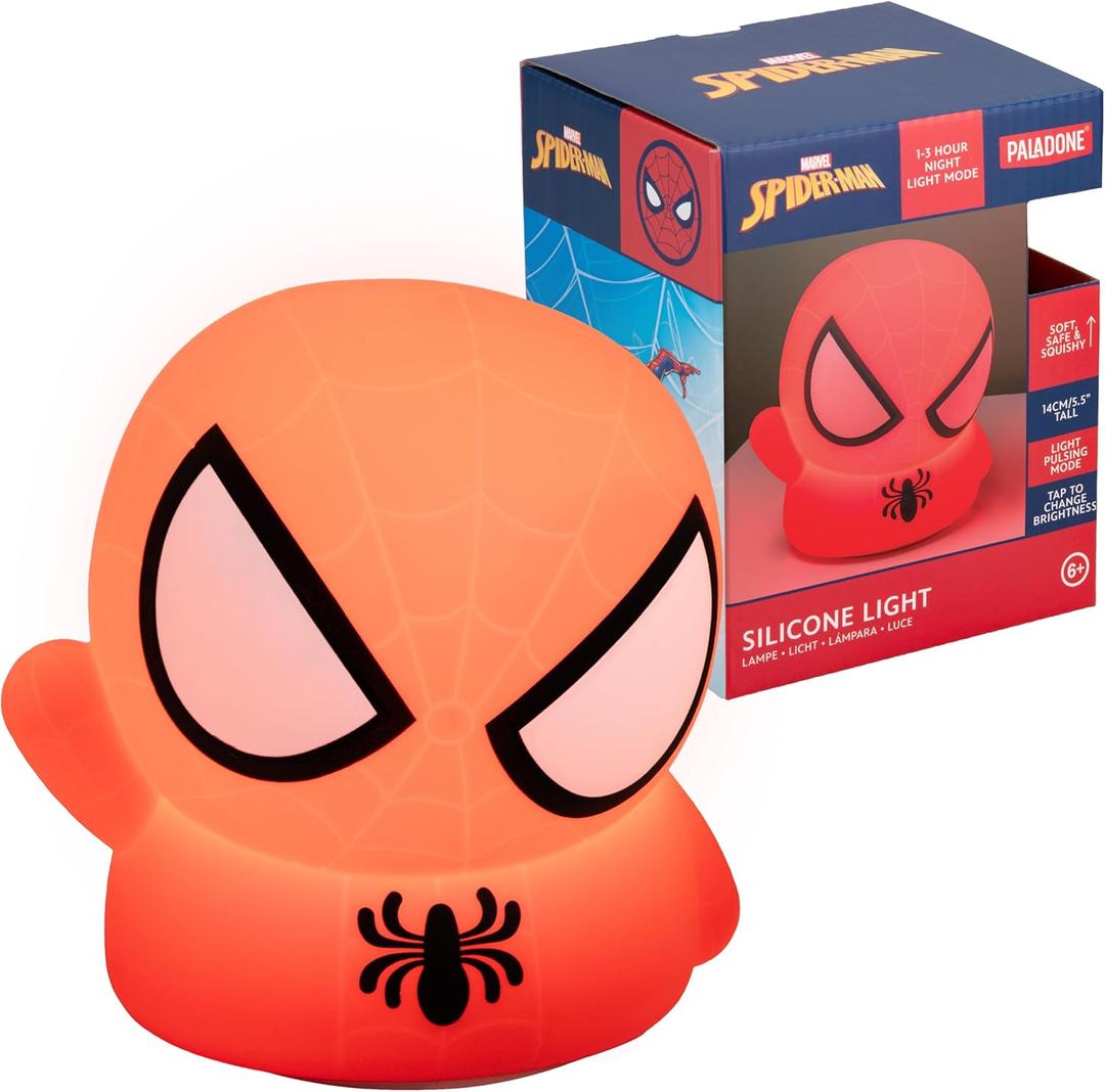 Spiderman Squishy Lamp - Officially Licensed Disney Free Standing Desk Light, Gaming Room Decor and Merchandise for Boys and Girls, Nightlight Gift Accessory for Playroom and Bedroom, | Paladone