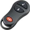 Key Fob Cover Case Replacement 3 Buttons Key Fob Remote Control Shell Case - Compatible for Dodge 2001-2005 for Chrysler Jeep Ram - Replace Part 04686481