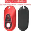 Kirsnda for Mercedes Benz Key Fob Cover with keychian,TPU Protection Key Case Compatible with E Class S Class G Class smart Remote Key (Red,3 Button)