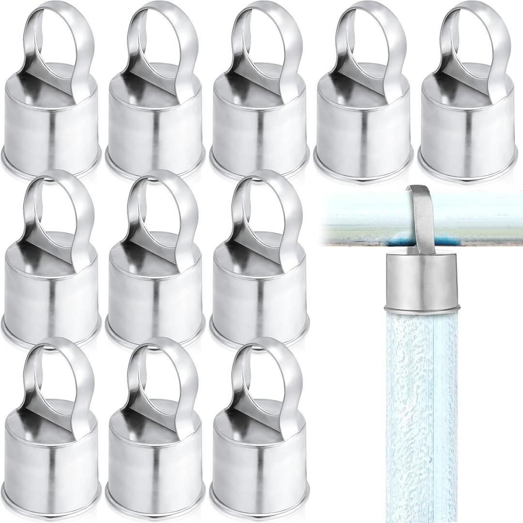 Therwen 12 Pack Chain Link Fence Ring Cap for 1-7/8" OD Post, 2" Aluminum Eye Top Rail Cap with 1-3/8" Loop, Outdoor Rail Fencing Repair Hardware