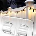 Hetyue Hooks for Outdoor String Lights Clips: 26Pcs Heavy Duty Light Hook with Waterproof Adhesive Strips - Outside Clear Cord Holders for Hanging Christmas Lighting - Outdoors Sticky Clip