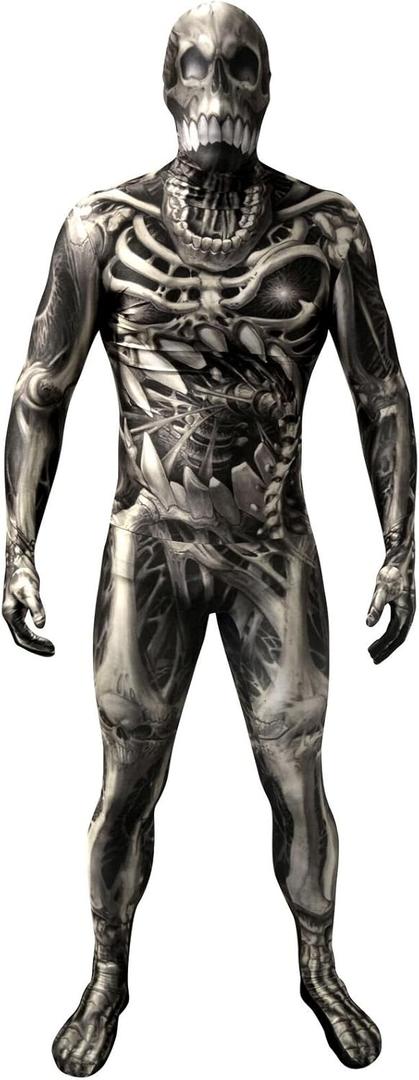 Morphsuits mens Monster Skull and Bones Costume Skeleton (Large)