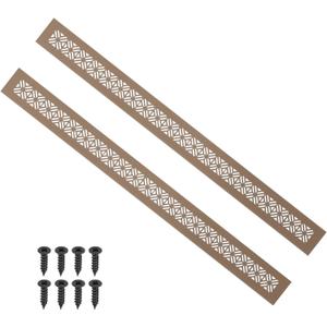 PATIKIL 24 x 2 Inch Door Air Vent Cover, 2 Pcs Heavy Duty Aluminum Grille Ventilation Cover Louvered with Mounting Screws for Cabinet Wardrobe Door, Brown