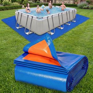 18FT Square Pool Liner Pad for Above Ground Pools, 180 GSM Heavy-Duty Puncture Resistant Under Mat, Underlayment Outdoor Tarp Protector for Lawn Concrete, Pool Floor Base Pad, Extends Liner Life
