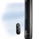 LASKO Ascend Tower Fan with Remote, 36" Floor Fans for Home Bedroom, 29 ft/s Airflow, 90 Oscillation, Air Filter, Black, OST100