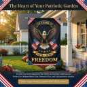 6 x 250 Years America Garden Flag,USA 250th Anniversary Patriotic Yard Flag,17762026 Outdoor Garden Banner,Double-sided printed eagle pattern,12 x 18 Inch (Black)