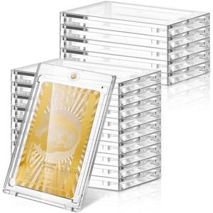 SATINIOR 15 Pcs 100 Pt Magnetic Card Holder, Holder Case Clear Protectors for Thick Baseball Football Hockey Cards SATINIOR 15 Pcs 100 Pt Magnetic Card Holder, Holder Case Clear Protectors for Thick Baseball Football Hockey Cards