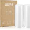 Wevac Vacuum Sealer Bags 8x50 Rolls 2 pack for Food Saver, Seal a Meal, Weston. Commercial Grade, BPA Free, Heavy Duty, Great for vac storage, Meal Prep or Sous Vide