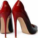 COLETER Women's Sexy Pointed Toe High Heels,4.72 inch/12cm Patent Leather Pumps,Wedding Dress Shoes,Cute Evening Stilettos