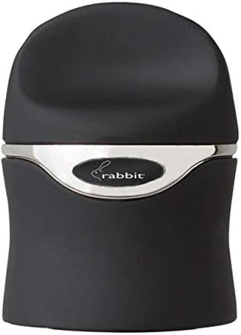 Rabbit Champagne and Wine Sealer, Airtight Wine and Champagne Stopper, Keeps Bubbles Fresh Longer, Easy to Use, Velvet Black, Essential Bar Tool