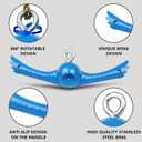 YAMIPROBI Ninja-Twister Swing Spins Set: Slackline Attachments - 360 Handle Twist-Spin Flips Toy Activate Ninja Powers Warrior Accessories Kids Hang Toys for Playground Backyard Blue