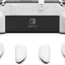 Skull & Co. NeoGrip: an Ergonomic Grip Hard Shell with Replaceable Grips [to fit All Hands Sizes] for Nintendo Switch OLED and Regular Model [No Carrying Case] - White